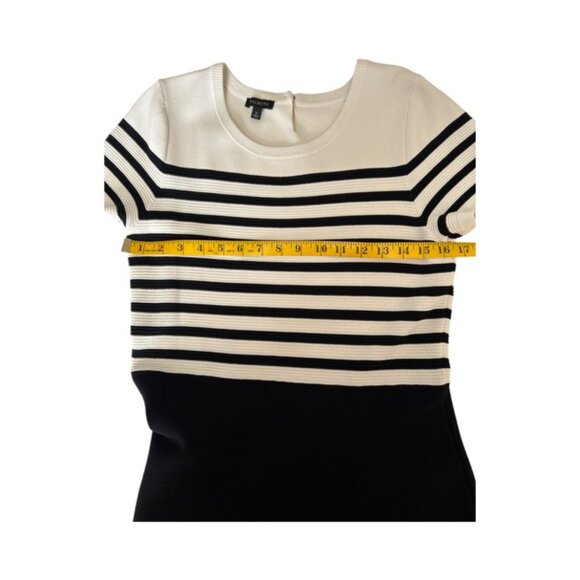 Talbots Short Sleeve Striped Black/White A-Line Knit Dress Size M - Picture 6 of 6